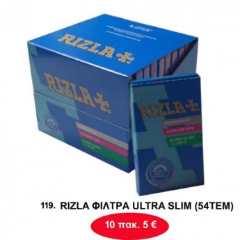 119 Πακέτο με 10 RIZLA ΦΙΛΤΡΑ ULTRA SLIM 54TEM