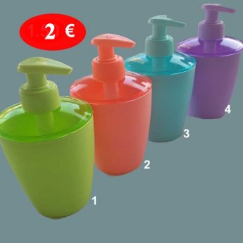 Πλαστικό δοχείο για κρεμοσάπουνο με αντλία σε διαφορα χρώματα